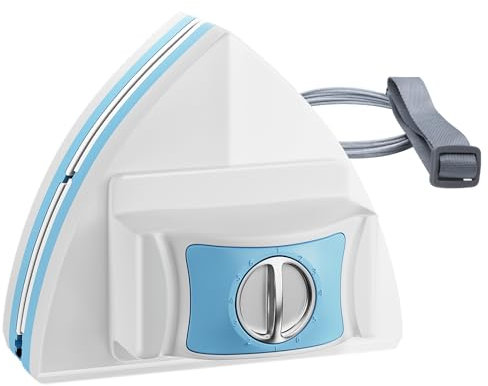 Magnetic Window Cleaner Tools - Double Sided Windows Glass Cleaner Wiper for 0.1''-1.2'' (3-30mm) Single Double Glazing 6-Files Adjustable Windshield Cleaner Tool for High-Rise (Blue)