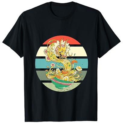 Bol de nouilles ramen dragon nourriture cuisine asiatique T-Shirt