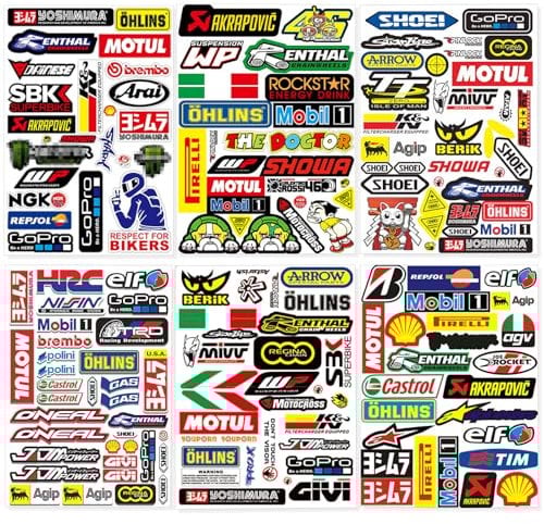 150 Pcs Motorcycle Sticker, Vinyl Waterproof Car Stickers Cartoon Bike Motocross Helmet Decals Sticker for Bumper Skateboard Motorbike Computer Laptop
