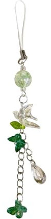 YUPEIUKLI Pendentif de téléphone en Forme d'hirondelle et d'hirondelle en Forme de Papillon Vert, Porte-clés Unique, décoration de téléphone à la Mode pour Femmes et Filles