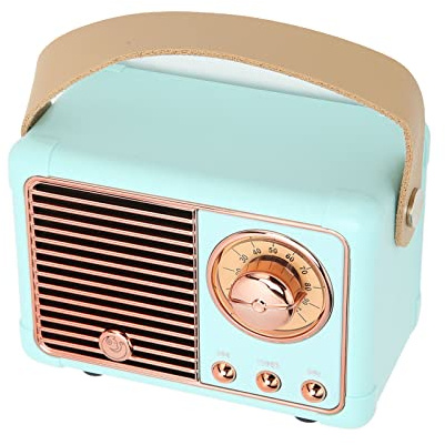 XUMIUZIY Retro Bluetooth5.0 Speaker, Wire Less Vintage Speaker, Cute Old Fashion Portable 360° HiFi Stereo Speaker for Home Office Outdoor Travel (Blue)