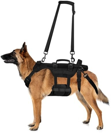 Hundegeschirr, Verstellbare Hundegeschirr Mittelgroße Hunde, Atmungsaktive Sicherheitsgeschirr Hund Mit Griffen, Abnehmbare Hunde Sicherheitsgeschirr, DREI Größen Panikgeschirr(L)