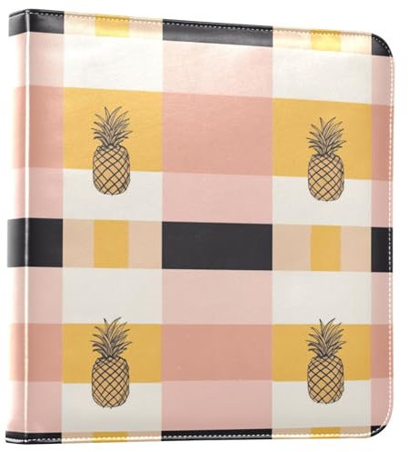 Buffalo Plaid Check Yellow Rose Gold Ananas Album photo Livre auto-adhésif Pages photo Album photo livre photos 10 x 15 cm, 15 x 20 cm