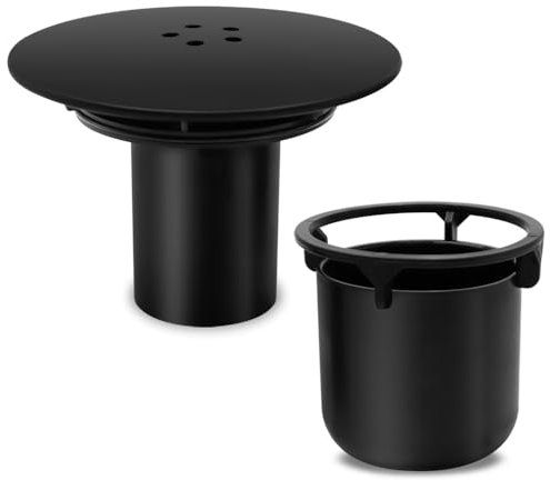 GYSRXS Shower Drain Cover Replacement 115MM Detachable Shower Trap Cover Fast Flow shower Plug Hair Trap for 90MM Drain Outlet Shower Waste Trap,Black