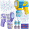 KDISHKRA Seifenblasenpistole Kinder Seifenblasenmaschine Seifenblasen Machine, 2 Stück Licht Seifenblasen Pistole Maker Elektrisch Mit 4 * 90 ML Seifenblasenlösung für Geburtstag/Party/Hochzeit
