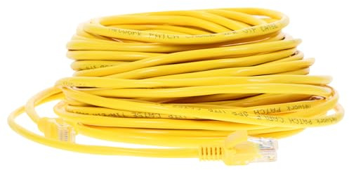 iplusmile Cat 5e Ethernet Network Cable 20m High-speed Patch Cord for Home Router and Laptop, Yellow Sturdy Networking Cord for Computer Internet Connection