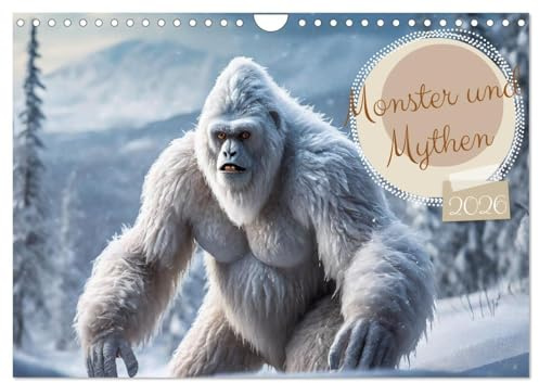 Monster & Mythen (Wandkalender 2026 DIN A4 quer), CALVENDO Monatskalender: Ein Kalender, der die düstere Faszination von Monstern, Mythen, Horror und ... Weise präsentiert. (CALVENDO Spass)