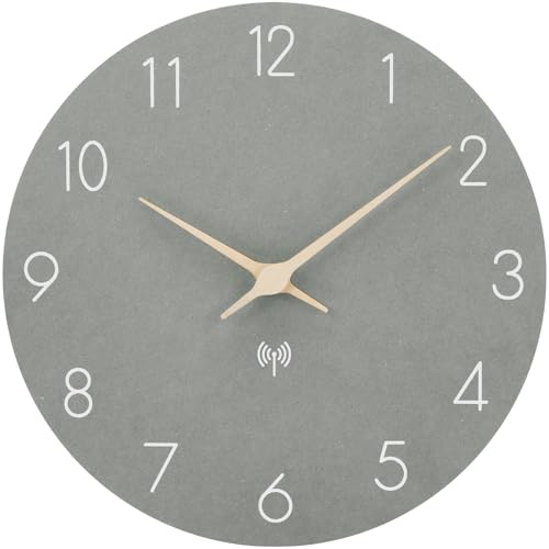 ACCSHINE Wanduhr Funk MDF Holz Wanduhr Ohne Tickgeräusche 25cm | Funkwanduhr Lautlos Wanduhren Funkuhren Quarz Batterie Einfach zu Lesen für Wohnzimmer Küche Schlafzimmer Büro Schule