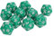 Set di dadi poliedrici set di plastica a 20 da facciano gioco di ruolo da tavolo portatile amichevole (Verde)