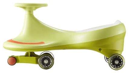 Wiggle Car, Breiter Sitz, PU, ​​leises Rad, Schaukelauto, Schaukel, Aufsitzspielzeug, Schaukelauto, for Kinder Ab 3 Jahren(Groen)