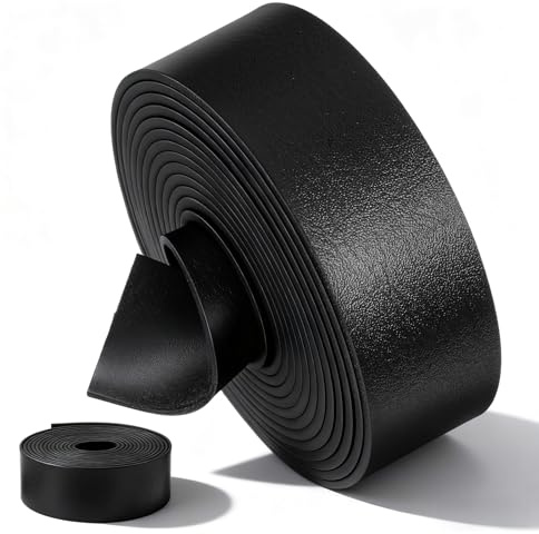 Nogeqi Black Leather Strap 25mm x 2m Faux Leather Strips 2 mm Thick Flat PU Leatherette Cord String for DIY Craft Jewelry Belt Making Hobby Workshop