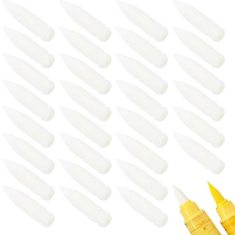 JOOTUEPO 30 PCS Pinchas De Reemplazo De Punta Suave Para Marcadores De Pintura Acrílico Puntos De Punta Fina De Nylon Plumas De Cepillos Recargables, para Vidrio, Cerámica/Lona/Neumáticos
