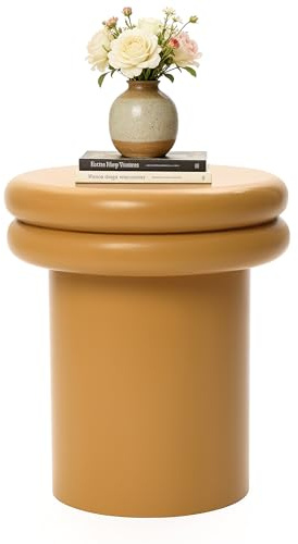 Hometopia Beistelltisch Holz, rund Ø35 cm x H40 cm in Gelb