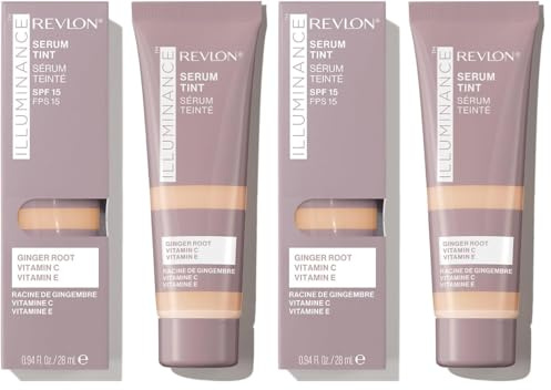 Revlon Illuminance Tinted Serum, Grundierungsserum Triple Hyaluronic Acid, vereinheitlicht den Hautton, hellt auf und spendet Feuchtigkeit für den ganzen Tag, SPF 15, 301 Cool Beige, 28 ml