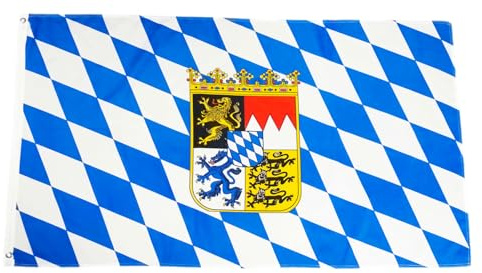 Fahne Flagge Bayern mit Wappen - 90 x 150 cm