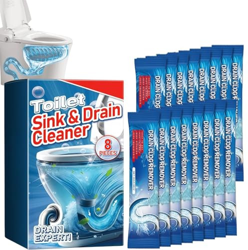 16Pcs Toilet Cleaner&Drain Clog Remover,Powerful Foaming Toilet Bowl Cleaner Liquid,Toilet Sink&Drain Cleaner,Toilet Cleaner Liquid,Quickly Dissolve Drain Cleaner,All Purpose Toilet Bowl Stain Cleaner