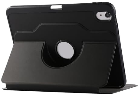 Generic case Compatible with iPad 8 th Gen 10.2 2020 (Color: Black) Rotating Hard Leather Flip Smart Back Case Cover