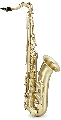 Classic Cantabile Winds TS-450 Bb brushed Tenorsaxophon (Tenor-Saxophon, gebürstetes Messing, Bb-Stimmung, Hoch-Fis-Klappe, sehr ergonomische Klappenmechanik)