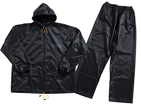 JCB - Workwear - Waterproof Workwear - Waterproof Two-Piece Rainsuit, D+AA - Black - Size X-Large