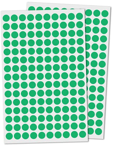 3000 Stück, 10mm Klebepunkte Etiketten Aufkleber Selbstklebende - Grün