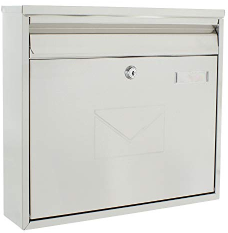 Rottner Magda Briefkasten aus Edelstahl Zylinderschloss 2 Schlüssel beidseitiger Einwurf für Innen und Außenmontage Namensschildhalter gr0ßes Fassungsvermögen inkl. Befestigungsmaterial
