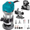 Mophorn Défonceuse Affleureuse Electrique 710W 30000rpm, Routeur de Bois Compact Pinces de Serrage, 6 Vitesse Variables, Accessoires + 3 Bases de Plongée