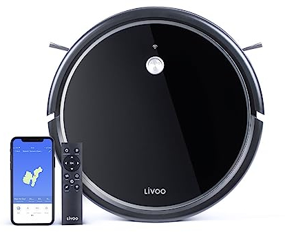 Livoo – Aspirateur robot DOH126 – programmable par WIFI, 1800Pa, aspire et lave, 300ml eau, 300ml poussière