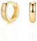 Small Gold Hoop Earrings, 925 Sterling Silver Post Lightweight Sleeper Hoops Earring Gold Earrings for Women Girls Men Gifts Diameter 8mm Thickness 3mm