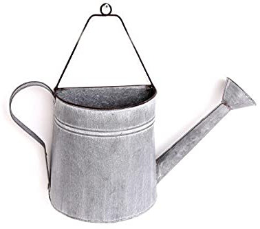 Metal Watering Can Planter Patio Garden Wall Fence Flower Pot - Available in two Sizes (Large)