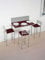 ASTIMESA Wandtisch Küchentisch, Metall Glas Holz, Burgunderrot, 90x50 cms ó 90x30 cms