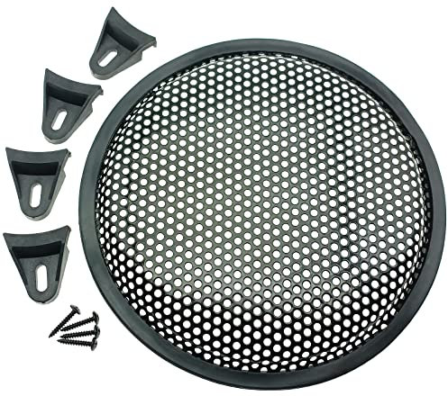 2 Stück 20,3 cm Metallgitter Lautsprechergitter Abdeckungen Subwoofer-Grill Schutzhülle mit Befestigungsschrauben für Home Audio Auto Lautsprecher [FDXGYH, Schwarz]