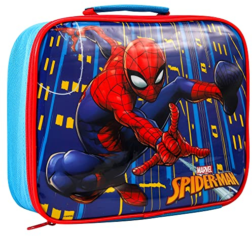 Zawadi Global Spiderman Rectangular Insulated Lunch Box Bag for Boys and Girls, Perfect Size for Packing Hot or Cold Snacks for School and Travel, BPA Free