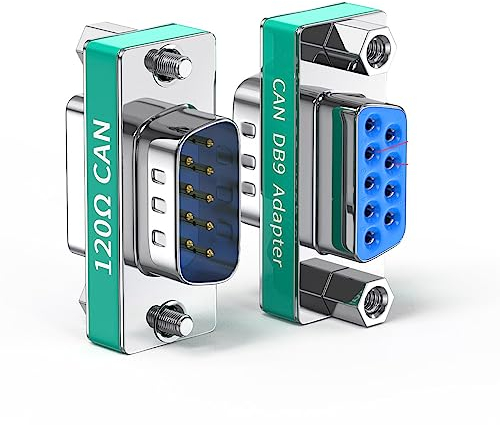 JUXINICE CAN-Busklemmen-Widerstand, 120 Ohm, D-SUB, 9-polig, RS323, serieller Stecker auf Buchse, Adapter, Adapter CAN DB9, 2 Stück