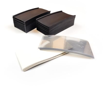 20 x Magnetische Etikettenhalter, vorgeschnitten, 40 x 100 mm, flexibler Magnet mit Schlitzen zum Einschieben des Papiers mit Schutzfolie, zum Markieren von Regalen.
