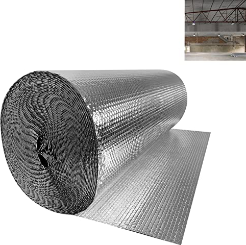 VA-Cerulean Pellicola isolante, 1 x 30 m, pellicola isolante da 30 ㎡, doppia pellicola in alluminio, isolamento acustico, mantenimento del calore, pellicola isolante per pareti, tetto, soffitta, porte