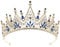 FRCOLOR Barocke Hochzeit Krone Strass Kristall Tiara Brautkronen Geburtstag Tiara Prinzessin Kopfbedeckung Für Hochzeit Abschlussfeier Abschlussball Party