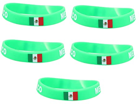 VICASKY 5St Länderarmbänder Geburtstagsfeier Gummiarmbänder für Erwachsene mexiko Flagge mexiko Geschenke Herren Armband Basketball-Geschenke Land-Silikon-Armband Silikonarmband Kleinkind