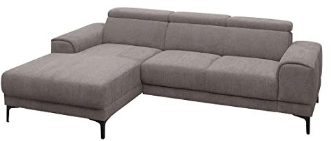 HOMELIV. Root Ecksofa in Dunkelgrau inkl. Ottomane Links, 246x167x76 cm, praktische Verstellfunktionen, hoher Sitzkomfort in modernem Design