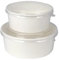 GRADISCO - Saladier blanc de 750 ml en carton kraft renforcé avec revêtement intérieur. 50 récipients jetables avec 50 couvercles hermétiques transparents, résistants aux liquides, adaptés à emporter