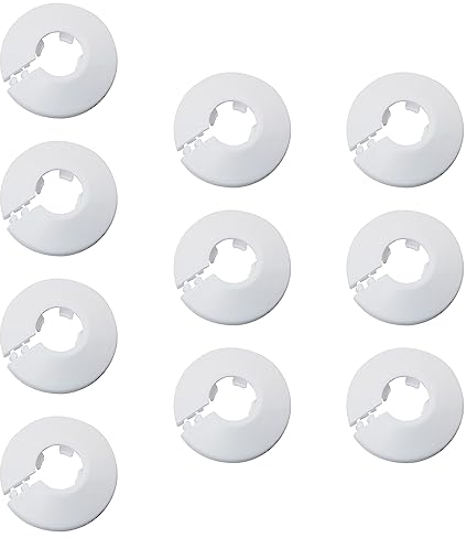 Lot de 10 rosaces simples pour tuyau de chauffage, pour rosaces de recouvrement de 17 mm de diamètre, manchons pour radiateurs, pour conduites d'eau, conduites de chauffage, conduites de gaz.