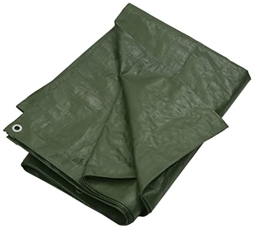 vidaXL Tarpaulin Garden Tarp Covering Ground Sheet Camping Cover Camping Tarp Tarpaulin for Indoor Outdoor Use 180 g/m² 6x6 m Green HDPE