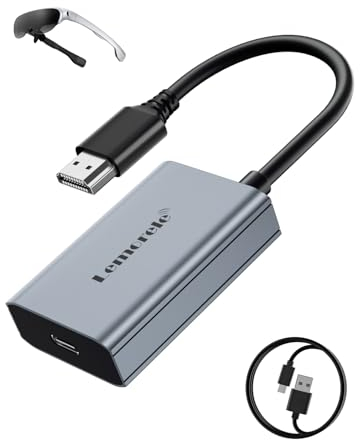 Lemorele 4K@60 Hz Adaptateur HDMI vers USB C pour Lunettes AR, Adaptateur HDMI vers Type c avec Câble de Chargement USB C 1M pour Nreal Air, RayNeo AR, GRAWOOW, Switch Base,Steam Deck