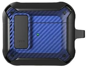 KOSTEN Custodia per Airpodscoperchio di Commutazione per Airpods PRO 2 Case TPU Pc Coperchio per Pc per Apple Airpods 3 2 Caso Accessori per Auricolari in Fibra di Carbonio-Nero Blu-per Airpods PRO