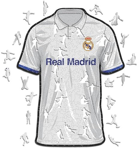 Iconic Puzzles, Real Madrid T-Shirt, offizielles Produkt, Holzpuzzle für Erwachsene und Kinder, 100% nachhaltiges Holz, Größe L, 500 Stück