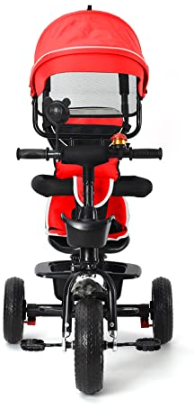 Bicicleta 4 en 1, Triciclo para Niños y Niñas de 2 3 4 años, Juguete Correpasillos Bebe, Triciclo Infantil para Niños de 48-96 Meses como Regalo de Cumpleaños Navidad-4 en 1 (Rojo Grande)