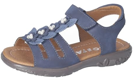 RICOSTA Mädchen Riemchensandalen Clara, Kinder Sandalen, Weite: MITTEL, Sommerschuhe, Freizeitschuhe, offene Schuhe, Strandschuhe, Nautic (170), 25 EU