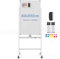 COSTWAY Tableau Blanc Effacable 60x100cm, Tableau Blanc sur Pieds Double Face, Hauteur Réglable sur 2 Positions, Tableau Magnetique Roulettes pour École, Bureau(60x100cm, Blanc)