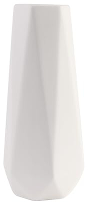 Feyarl Keramik Vase Weiße Blumenvasen Klassische Dekovasen Pampasgras Vasen Elegante Wohnkultur für Wohnungsdeko Trockenblumen Tischdecko Zimmer Deko(20.3 * 4.3cm)