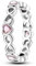 NARMO Anelli per le Donne Ragazze 925 Anello in Argento Sterling Anello Staccabile Cuori Rosa Eterni Anelli di Amore Dimensione 19.5