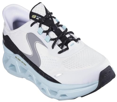 Skechers Zapatillas Altus sin Cordones para Hombre, Malla Hotmelt Blanca con Ribete Azul, 45 EU